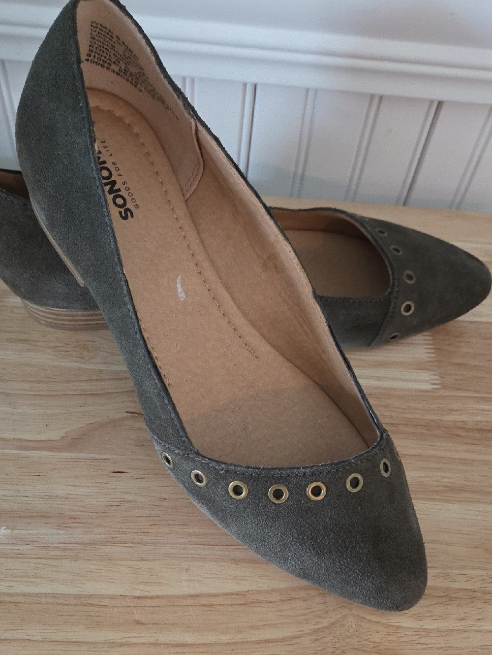 Sonaoma Dark Green Leather Womans Dress Shoes Size 9